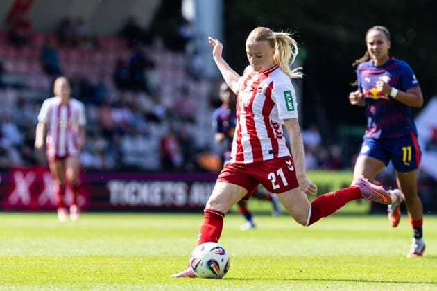 Google Pixel Frauen-Bundesliga: 1.FC Köln Frauen - RB Leipzig Frauen; 06.09.2025 Anna Gerhard (1.FC Köln Frauen, 21) Google Pixel Frauen-Bundesliga: 1.FC Köln Frauen - RB Leipzig Frauen; Franz-Kremer-Stadion, Köln; 06.09.2025 Copyright: xBEAUTIFULxSPORTS Buriakovx