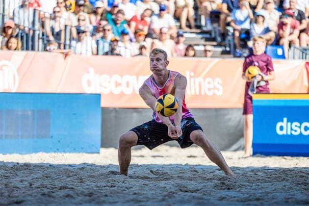 Beachvolleyball I Deutsche Meisterschaften 2025 I Timmendorfer Strand I Tag 3 I 06.09.2025 Abwehr Jonas Reinhardt (Beach Verein Mainz e.V.) Timmendorfer Strand Schleswig-Holstein Deutschland Copyright: xLobeca JasperxLorenzx