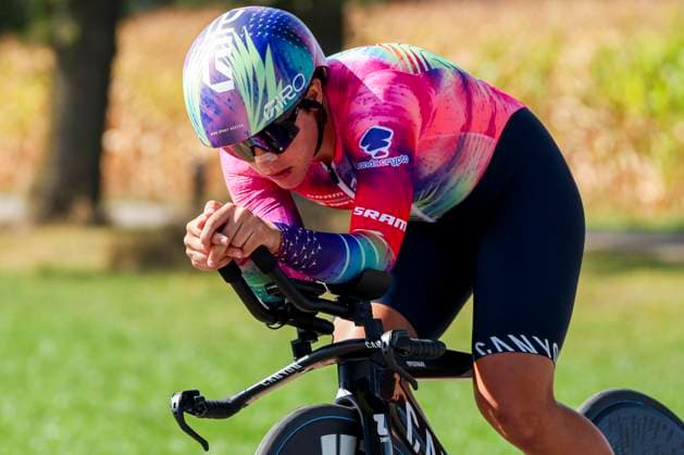 Maria Martins Canyon SRAM Zondacrypto during the Stage 5 Doetinchem-Westendorp ITT of the Simac Ladies Tour 2025 on September 6, 2025 in Doetinchem, Netherlands. (Photo by Wart Brinkerhof Marcel ter Bals DeFodi Images)