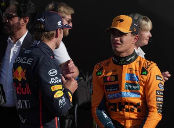FORMULA 1 PIRELLI GRAN PREMIO D™ITALIA 2025 06.09.2025, Autodromo Nazionale Monza, Monza, FORMULA 1 PIRELLI GRAN PREMIO D™ITALIA 2025 , im Bild Poleposition für Max Verstappen (NLD), Oracle Red Bull Racing, 3.Startplatz für Lando Norris (GBR), McLaren F1 Team