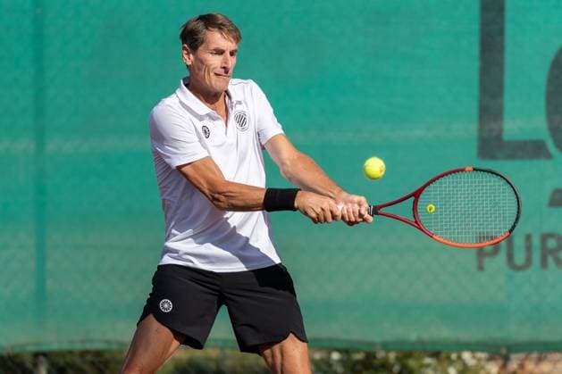 TC Bad Vilbel - Kölner KHT SW, DM-Halbfinale Paul Haarhuis, die Nummer 2 des Kölner KHT SW. Deutsche Vereinsmeisterschaft Herren 55 am 6. und 7. September 2025 in Bad Vilbel. Halbfinalspiel zwischen dem TC Bad Vilbel und dem Kölner KHT SW., Bad Vilbel Hessen Deutschland