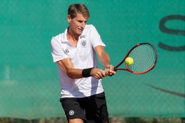 TC Bad Vilbel - Kölner KHT SW, DM-Halbfinale Paul Haarhuis, die Nummer 2 des Kölner KHT SW. Deutsche Vereinsmeisterschaft Herren 55 am 6. und 7. September 2025 in Bad Vilbel. Halbfinalspiel zwischen dem TC Bad Vilbel und dem Kölner KHT SW., Bad Vilbel Hessen Deutschland