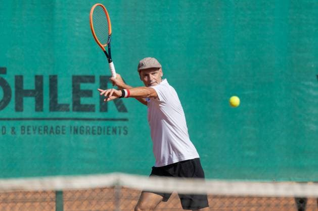 TC Bad Vilbel - Kölner KHT SW, DM-Halbfinale Mark Duncker, die Nummer 6 des Kölner KHT SW. Deutsche Vereinsmeisterschaft Herren 55 am 6. und 7. September 2025 in Bad Vilbel. Halbfinalspiel zwischen dem TC Bad Vilbel und dem Kölner KHT SW., Bad Vilbel Hessen Deutschland
