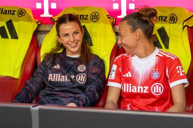 Tuva Hansen 6 (FC Bayern Muenchen Frauen), FC Bayern Frauen Muenchen - Bayer 04 Leverkusen, Google Pixel Frauenbundesliga, 1. Spieltag, 06.09.25 DFB regulations prohibit any use of photographs as image sequences and or quasi-video. (kolbert-press) Muenchen Bayern Deutschland