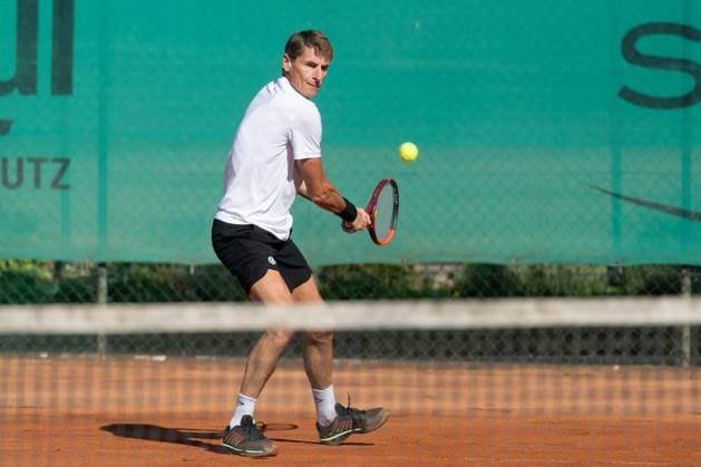 TC Bad Vilbel - Kölner KHT SW, DM-Halbfinale Paul Haarhuis, die Nummer 2 des Kölner KHT SW. Deutsche Vereinsmeisterschaft Herren 55 am 6. und 7. September 2025 in Bad Vilbel. Halbfinalspiel zwischen dem TC Bad Vilbel und dem Kölner KHT SW., Bad Vilbel Hessen Deutschland