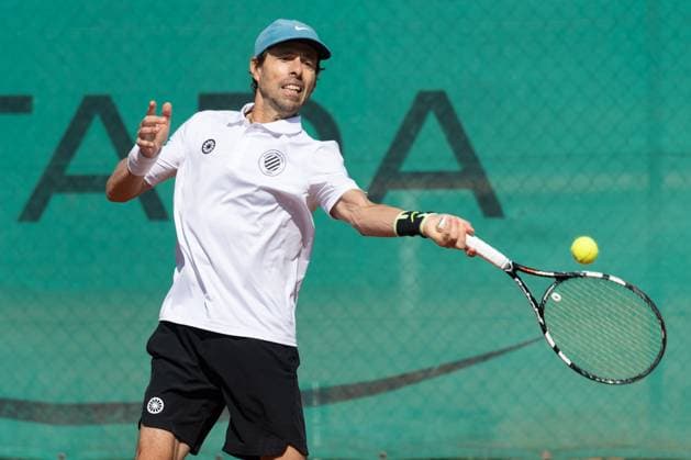 TC Bad Vilbel - Kölner KHT SW, DM-Halbfinale Francisco Clavet, die Nummer 1 des Kölner KHT SW. Deutsche Vereinsmeisterschaft Herren 55 am 6. und 7. September 2025 in Bad Vilbel. Halbfinalspiel zwischen dem TC Bad Vilbel und dem Kölner KHT SW., Bad Vilbel Hessen Deutschland