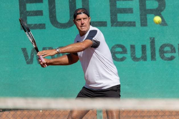 TC Bad Vilbel - Kölner KHT SW, DM-Halbfinale Marc-Kevin Goellner, die Nummer 3 des Kölner KHT SW. Deutsche Vereinsmeisterschaft Herren 55 am 6. und 7. September 2025 in Bad Vilbel. Halbfinalspiel zwischen dem TC Bad Vilbel und dem Kölner KHT SW., Bad Vilbel Hessen Deutschland