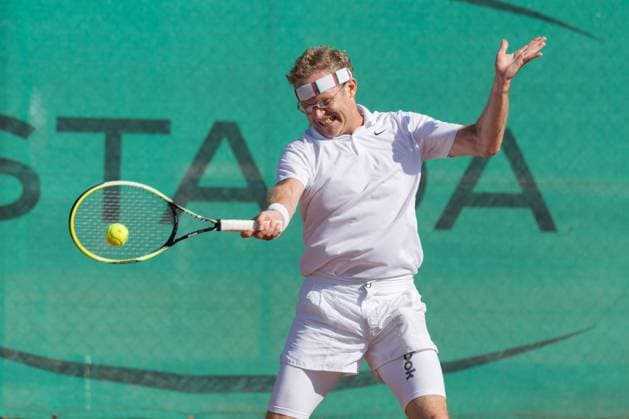 TC Bad Vilbel - Kölner KHT SW, DM-Halbfinale Bad Vilbels Nummer 2, Markus Naewie. Deutsche Vereinsmeisterschaft Herren 55 am 6. und 7. September 2025 in Bad Vilbel. Halbfinalspiel zwischen dem TC Bad Vilbel und dem Kölner KHT SW., Bad Vilbel Hessen Deutschland