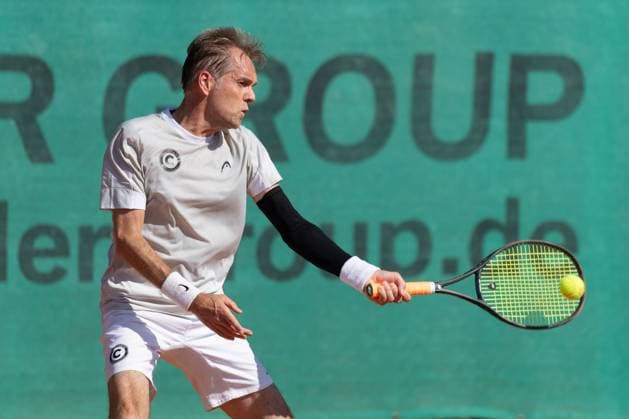 TC Blutenburg München - Tennis-Club SCC Berlin, DM-Halbfinale Berlins Nummer 4: Michael Stensch. Deutsche Vereinsmeisterschaft Herren 55 am 6. und 7. September 2025 in Bad Vilbel. Halbfinalspiel zwischen dem TC Blutenburg München und dem Tennis-Club SCC Berlin., Bad Vilbel Hessen Deutschland