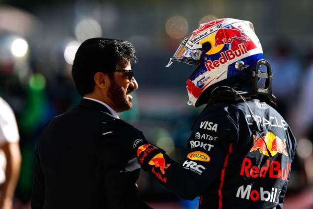 Mohammed Ben Sulayem (UAE, FIA President), 1 Max Verstappen (NLD, Oracle Red Bull Racing), F1 Grand Prix of Italy at Autodromo Nazionale Monza on September 6, 2025 in Monza, Italy. (Photo by HOCH ZWEI) Monza Italy