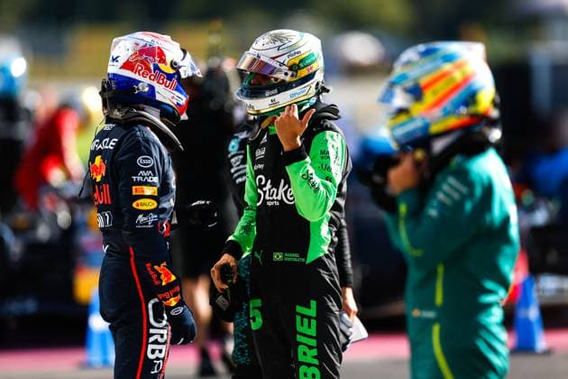 1 Max Verstappen (NLD, Oracle Red Bull Racing), 5 Gabriel Bortoleto (BRA, Stake F1 Team Kick Sauber), F1 Grand Prix of Italy at Autodromo Nazionale Monza on September 6, 2025 in Monza, Italy. (Photo by HOCH ZWEI) Monza Italy