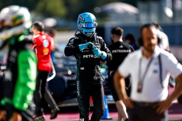 63 George Russell (GBR, Mercedes-AMG Petronas F1 Team), F1 Grand Prix of Italy at Autodromo Nazionale Monza on September 6, 2025 in Monza, Italy. (Photo by HOCH ZWEI) Monza Italy