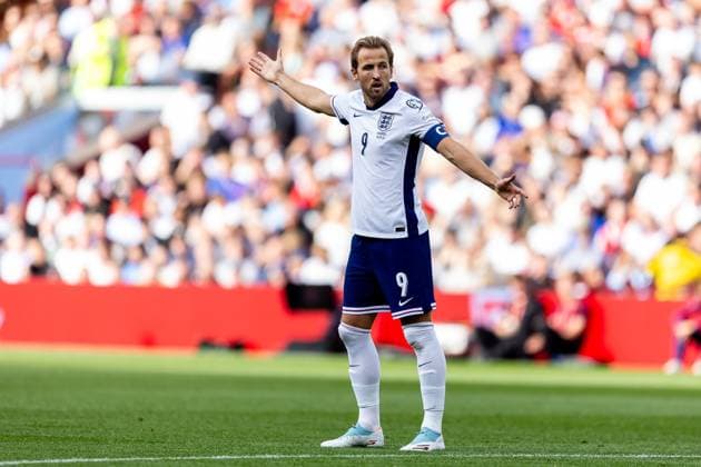 England v Andorra 2026 FIFA World Cup, WM, Weltmeisterschaft, Fussball Qualifier 06 09 2025. England forward Harry Kane gestures during the 2026 FIFA World Cup Qualifier match between England and Andorra at Villa Park, Birmingham, England on 6 September 2025. Birmingham Villa Park West Midlands England Editorial use only , Copyright: xManjitxNarotrax PSI-22763-0012
