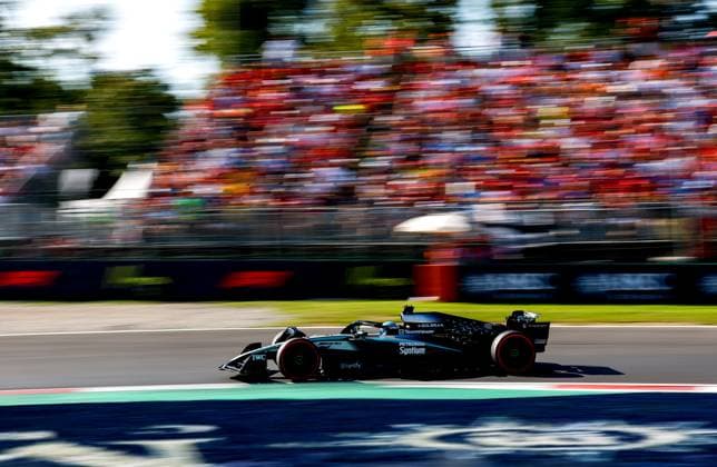 63 George Russell (GBR, Mercedes-AMG Petronas F1 Team), F1 Grand Prix of Italy at Autodromo Nazionale Monza on September 6, 2025 in Monza, Italy. (Photo by HOCH ZWEI) Monza Italy