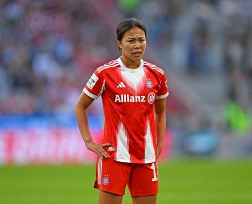 06.09.2025, Google-Pixel Frauenfussball Bundesliga 2025 2026, 1.Spieltag, FC Bayern München - Bayer 04 Leverkusen, in der Allianz-Arena München, Momoko Tanikawa (FC Bayern München)