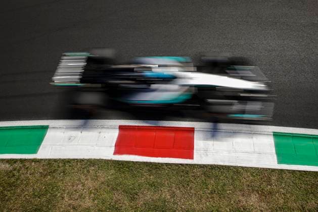 63 George Russell (GBR, Mercedes-AMG Petronas F1 Team), F1 Grand Prix of Italy at Autodromo Nazionale Monza on September 6, 2025 in Monza, Italy. (Photo by HOCH ZWEI) Monza Italy