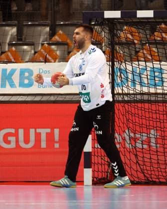 BAU 06.09.2025 Stuttgart Handball TVB Stuttgart vs. Bergischer HC, Miljan Vijovic (TVB) jubelt und ballt die Fäuste