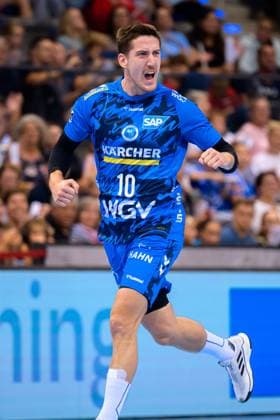 Stuttgart, Handball Bundesliga: HBL - 25 26 - TVB Stuttgart - Bergischer HC Ivan Snajder (Stuttgart) Jubel Freude Emotion Stuttgart Porsche Arena Baden-Württemberg Deutschland