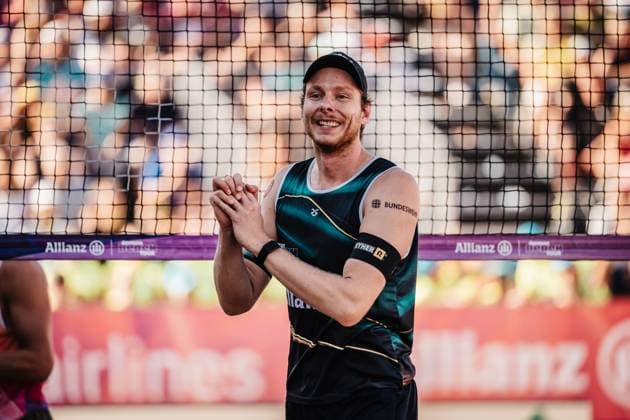 Beachvolleyball Männer Deutsche Meisterschaften 2025 Timmendorfer Strand 06.09.2025 Nils Ehlers ärgert sich Timmendorfer Strand Ahmann-Hager-Arena Schleswig-Holstein Deutschland