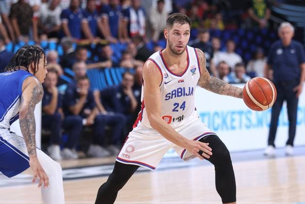 SERBIA vs FINLAND STEFAN JOVIC, basketball player of Serbia, during the European Championships match against Finland, at Xiaomi Arena Riga. Riga, 06.09.2025. photo: Ivica Veselinov MN Press Photo BASKETBALL, FIBA, EUROBASKET, SERBIA, FINLAND Riga Arena Riga Latvia Copyright: xMNxPressxPhotox