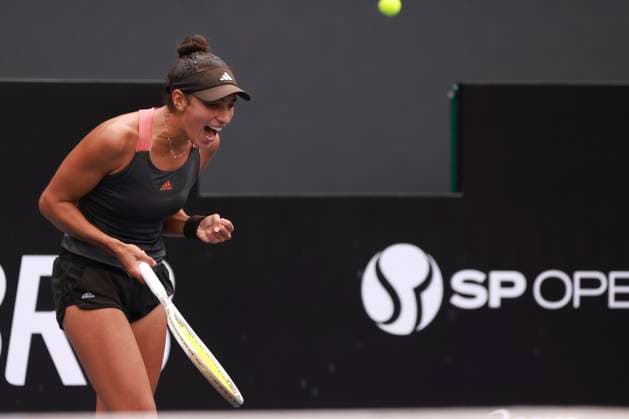 Match between Brazilian Ana Cruz and French Yasmine Mansouri at the SP Open in Sao Paulo Sao Paulo (SP), September 6, 2025 WTA250 SP Open - Match between Brazilian Ana Cruz and French Yasmine Mansouri, at the SP Open in Sao Paulo, which takes place from September 6 to 14 at Villa-Lobos Park, on the central court, this Saturday, September 6, 2025, in the west zone of Sao Paulo. French Yasmine Mansouri beat Brazilian Ana Cruz by scores of 6-3 and 6-2 by 2-0 and is eliminated. (Foto: Leco Viana Thenews2 imago images) SPO  Copyright: xLecoxVianax