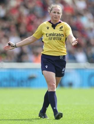 Referee Aimee Barrett-Theron Canada v Scotland, Women s Rugby World Cup, Group B, Rugby Union, Sandy Park, Exeter, UK - 06 Sept 2025Exeter Sandy Park United Kingdom EDITORIAL USE ONLY No use with unauthorised audio, video, data, fixture lists, club league logos or live services. Online in-match use limited to 120 images, no video emulation. No use in betting, games or single club league player publications. Copyright: xKieranxMcManus Shutterstockx 15471114ck