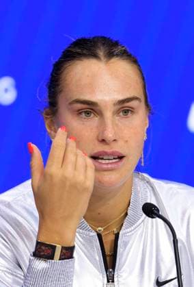 September 6, 2025, Flushing Meadows, New York, USA: Aryna Sabalenka attends a press conference, PK, Pressekonferenz after winning her match at the US Open WomenÃ¢â‚¬â ¢s Final match against Amanda Anisimova on Day 14 of the 2025 US Open at USTA Billie Jean King National Tennis Center on Saturday September 6, 2025 in the Flushing neighborhood of the Queens borough of New York City. JAVIER ROJAS PI Flushing Meadows USA - ZUMAp124 20250906_zaa_p124_048 Copyright: xJavierxRojasx