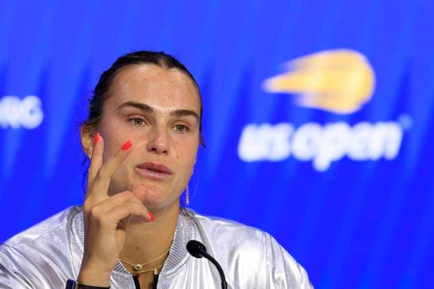 September 6, 2025, Flushing Meadows, New York, USA: Aryna Sabalenka attends a press conference, PK, Pressekonferenz after winning her match at the US Open WomenÃ¢â‚¬â ¢s Final match against Amanda Anisimova on Day 14 of the 2025 US Open at USTA Billie Jean King National Tennis Center on Saturday September 6, 2025 in the Flushing neighborhood of the Queens borough of New York City. JAVIER ROJAS PI Flushing Meadows USA - ZUMAp124 20250906_zaa_p124_049 Copyright: xJavierxRojasx