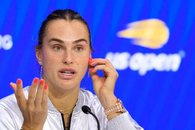 September 6, 2025, Flushing Meadows, New York, USA: Aryna Sabalenka attends a press conference, PK, Pressekonferenz after winning her match at the US Open WomenÃ¢â‚¬â ¢s Final match against Amanda Anisimova on Day 14 of the 2025 US Open at USTA Billie Jean King National Tennis Center on Saturday September 6, 2025 in the Flushing neighborhood of the Queens borough of New York City. JAVIER ROJAS PI Flushing Meadows USA - ZUMAp124 20250906_zaa_p124_055 Copyright: xJavierxRojasx