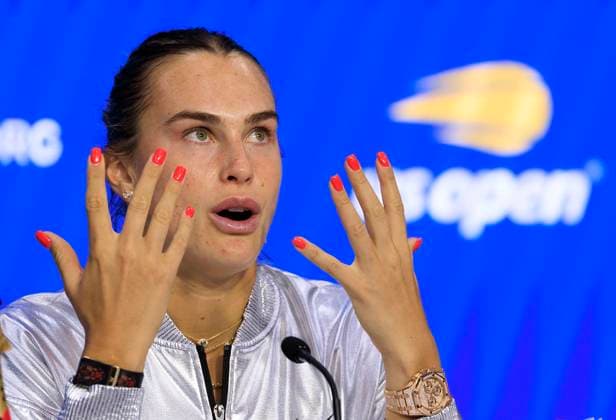 September 6, 2025, Flushing Meadows, New York, USA: Aryna Sabalenka attends a press conference, PK, Pressekonferenz after winning her match at the US Open WomenÃ¢â‚¬â ¢s Final match against Amanda Anisimova on Day 14 of the 2025 US Open at USTA Billie Jean King National Tennis Center on Saturday September 6, 2025 in the Flushing neighborhood of the Queens borough of New York City. JAVIER ROJAS PI Flushing Meadows USA - ZUMAp124 20250906_zaa_p124_058 Copyright: xJavierxRojasx