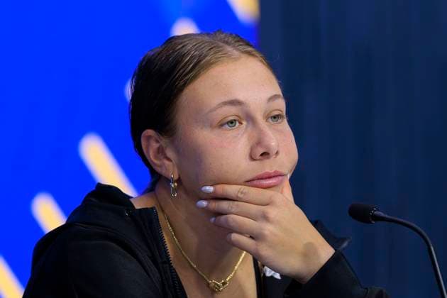 September 6, 2025, Flushing Meadows, New York, USA: Amanda Anisimova attends a press conference, PK, Pressekonferenz after losing her US Open WomenÃ¢â‚¬â ¢s Final match against Aryna Sabalenka on Day 14 of the 2025 US Open at USTA Billie Jean King National Tennis Center on Saturday September 6, 2025 in the Flushing neighborhood of the Queens borough of New York City. JAVIER ROJAS PI Flushing Meadows USA - ZUMAp124 20250906_zaa_p124_070 Copyright: xJavierxRojasx