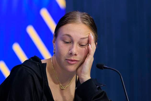 September 6, 2025, Flushing Meadows, New York, USA: Amanda Anisimova attends a press conference, PK, Pressekonferenz after losing her US Open WomenÃ¢â‚¬â ¢s Final match against Aryna Sabalenka on Day 14 of the 2025 US Open at USTA Billie Jean King National Tennis Center on Saturday September 6, 2025 in the Flushing neighborhood of the Queens borough of New York City. JAVIER ROJAS PI Flushing Meadows USA - ZUMAp124 20250906_zaa_p124_074 Copyright: xJavierxRojasx