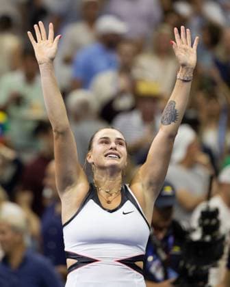 Aryna Sabalenka jubelt nach dem Sieg, Jubel, Freude, Emotion, Damen Einzel, Ladies Singles, Endspiel, Final, US Open Championships 2025, USTA Billie Jean King National Tennis Center, Flushing Meadows, New York, USA .. Copyright: xJuergenxHasenkopfx