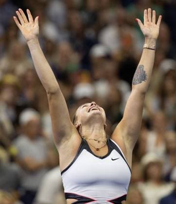 Aryna Sabalenka jubelt nach dem Sieg, Jubel, Freude, Emotion, Damen Einzel, Ladies Singles, Endspiel, Final, US Open Championships 2025, USTA Billie Jean King National Tennis Center, Flushing Meadows, New York, USA .. Copyright: xJuergenxHasenkopfx