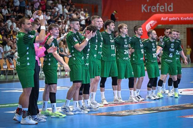 Deutschland: Handball 2. Bundesliga 2025 26, 06.09.2025 2. Spieltag - HSG Krefeld Niederrhein vs Die Eulen Ludwigshafen - Sporthalle Glockenspitz (Krefeld), Copyright: xMarkusxVerwimpx