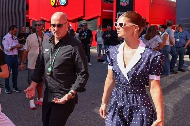 Dan Towriss (CEO-Cadillac-Team) mit seiner Ehefrau Cassidy, Rennen, Grosser Preis von Italien, Motorsport, Herren, Formel 1, 07.09.2025 Monza Lombardei Italien