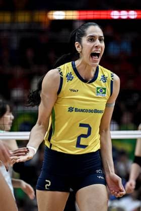 Japan v Brazil - FIVB Women’s World Volleyball Championship BANGKOK, THAILAND - SEPTEMBER 7: Diana Duarte Alecrim (2) of Brazil celebrates during the FIVB Women s Volleyball World Championship, WM, Weltmeisterschaft bronze medal match between Japan and Brazil at the Huamark Indoor Stadium in Bangkok, Thailand on September 7, 2025. Mustafa Hatipoglu Anadolu Bangkok Thailand. Editorial use only. Please get in touch for any other usage.  Copyright: x2025xAnadoluxMustafaxHatipoglux