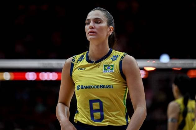 Japan v Brazil - FIVB Women’s World Volleyball Championship BANGKOK, THAILAND - SEPTEMBER 7: Julia Gambatto Kudiess (8) of Brazil compete during the FIVB Women s Volleyball World Championship, WM, Weltmeisterschaft bronze medal match between Japan and Brazil at the Huamark Indoor Stadium in Bangkok, Thailand on September 7, 2025. Mustafa Hatipoglu Anadolu Bangkok Thailand. Editorial use only. Please get in touch for any other usage.  Copyright: x2025xAnadoluxMustafaxHatipoglux