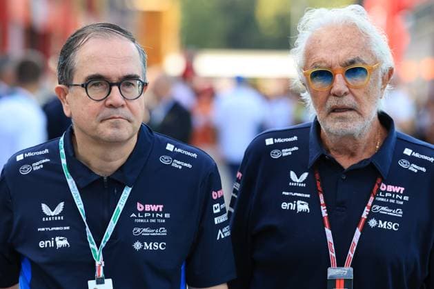 7th September 2025; Autodromo Nazionale Monza, Monza, Italy; Formula 1 Italian Grand Prix 2025 Race Day; Renault CEO, Francois Provost with Flavio Briatore  PierrexTeyssot