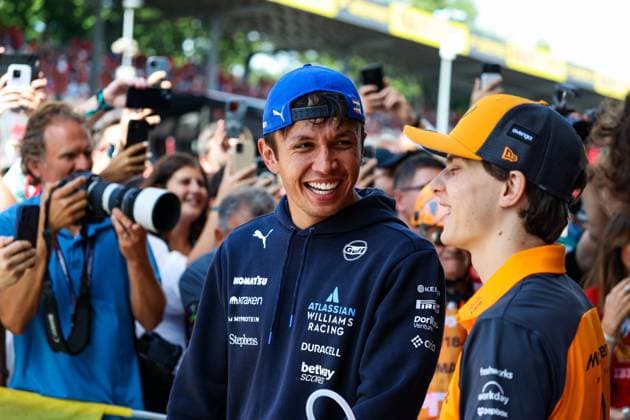 F1 - ITALIAN GRAND PRIX 2025 ALBON Alexander (tha), Williams Racing FW47, PIASTRI Oscar (aus), McLaren F1 Team MCL39, portrait during the 2025 Formula 1 Pirelli Grand Premio d™Italia, 2025 Italian Grand Prix, 16th round of the 2025 FIA Formula One World Championship, WM, Weltmeisterschaft from September 5 to 7, 2025 on the Autodromo Nazionale Monza, in Monza, Italy - MonzaItaly  Copyright: xFLORENTxGOODENx