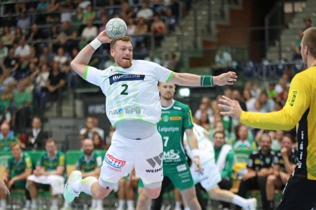 DAIKIN HBL: SC DHfK Leipzig vs. HSG Wetzlar, 07.09.25 Nikola Grahovac (2, HSG Wetzlar) beim Wurf. Handball, DAIKIN HBL, 1. Bundesliga, Saison 2025 2026, 3. Spieltag: SC DHfK Leipzig vs. HSG Wetzlar am 07.09.25 in der Quarterback Immobilien Arena Leipzig. Copyright: xBEAUTIFULxSPORTS JanxKaeferx