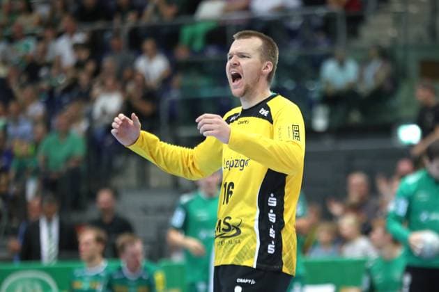 DAIKIN HBL: SC DHfK Leipzig vs. HSG Wetzlar, 07.09.25 Torwart Tomas Mrkva (16, SC DHfK Leipzig). Handball, DAIKIN HBL, 1. Bundesliga, Saison 2025 2026, 3. Spieltag: SC DHfK Leipzig vs. HSG Wetzlar am 07.09.25 in der Quarterback Immobilien Arena Leipzig. Copyright: xBEAUTIFULxSPORTS JanxKaeferx
