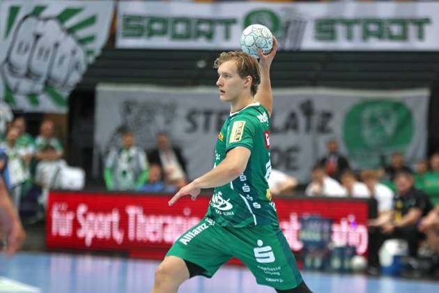 DAIKIN HBL: SC DHfK Leipzig vs. HSG Wetzlar, 07.09.25 Blaer Hinriksson (44, SC DHfK Leipzig). Handball, DAIKIN HBL, 1. Bundesliga, Saison 2025 2026, 3. Spieltag: SC DHfK Leipzig vs. HSG Wetzlar am 07.09.25 in der Quarterback Immobilien Arena Leipzig. Copyright: xBEAUTIFULxSPORTS JanxKaeferx