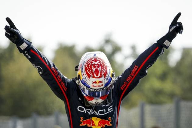 MONZA - Max Verstappen (Red Bull Racing) at the Monza circuit after winning the Italian Grand Prix. ANP SEM VAN DER WAL xVIxANPxSportx xxANPxIVx 535281623 originalFilename: 535281623.jpg