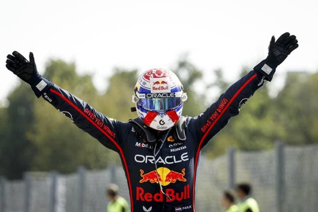 MONZA - Max Verstappen (Red Bull Racing) at the Monza circuit after winning the Italian Grand Prix. ANP SEM VAN DER WAL xVIxANPxSportx xxANPxIVx 535281861 originalFilename: 535281861.jpg