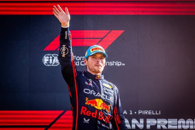 F1 ITALIAN GRAND PRIX SUNDAY Max Verstappen of the Netherlands and Oracle Red Bull Racing celebrates after the sunday s race of the F1 Grand Prix of Italy - Formula 1 Pirelli Gran Premio D Italia 2025 at Autodromo Nazionale Monza Circuit on September 07, 2025, in Monza, Italy. Copyright: xx 080A2206