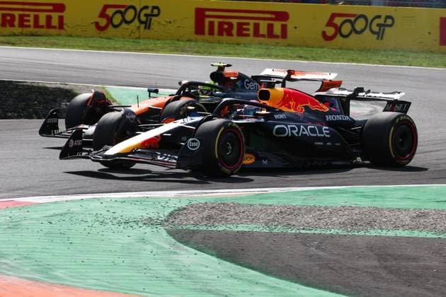 1 Max Verstappen (NLD, Oracle Red Bull Racing), 4 Lando Norris (GBR, McLaren F1 Team), F1 Grand Prix of Italy at Autodromo Nazionale Monza on September 7, 2025 in Monza, Italy. (Photo by HOCH ZWEI) Monza Italy
