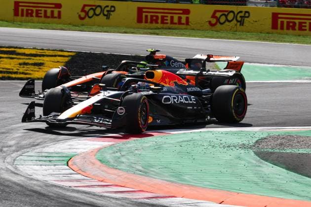 1 Max Verstappen (NLD, Oracle Red Bull Racing), 4 Lando Norris (GBR, McLaren F1 Team), F1 Grand Prix of Italy at Autodromo Nazionale Monza on September 7, 2025 in Monza, Italy. (Photo by HOCH ZWEI) Monza Italy