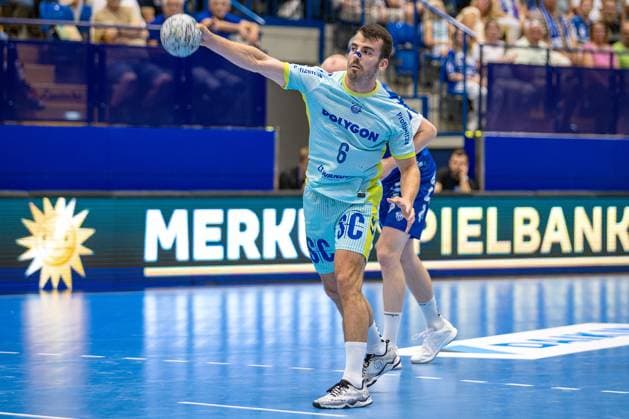 07.09.2025, xkwix, Handball, 1. Handball-Bundesliga, DAIKIN HBL 2025 26, TBV Lemgo Lippe - VfL Gummersbach, PHOENIX CONTACT Arena: freiwurftor durch MiloÅ¡ VujoviÄ‡ (VfL Gummersbach 6) NRW Deutschland