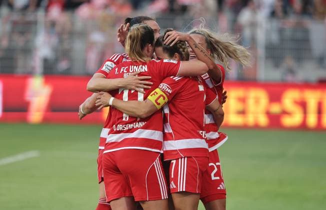 Lisa Heiseler jubelt nach 1:0 Freude Emotion Jubel Fußball Fussball 1. Bundesliga Damen Frauen Saison 2025 2026 07.09.2025 1.FC Union Berlin vs. 1.FC Nürnberg FCN DFL regulations prohibit any use of photographs as image sequences and or quasi-video